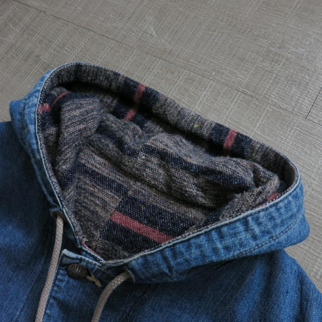 ブルーブルー デニム カバーオール ブランケット パーカー フード ブルーブルー デニム カバーオール ブランケット パーカー フード