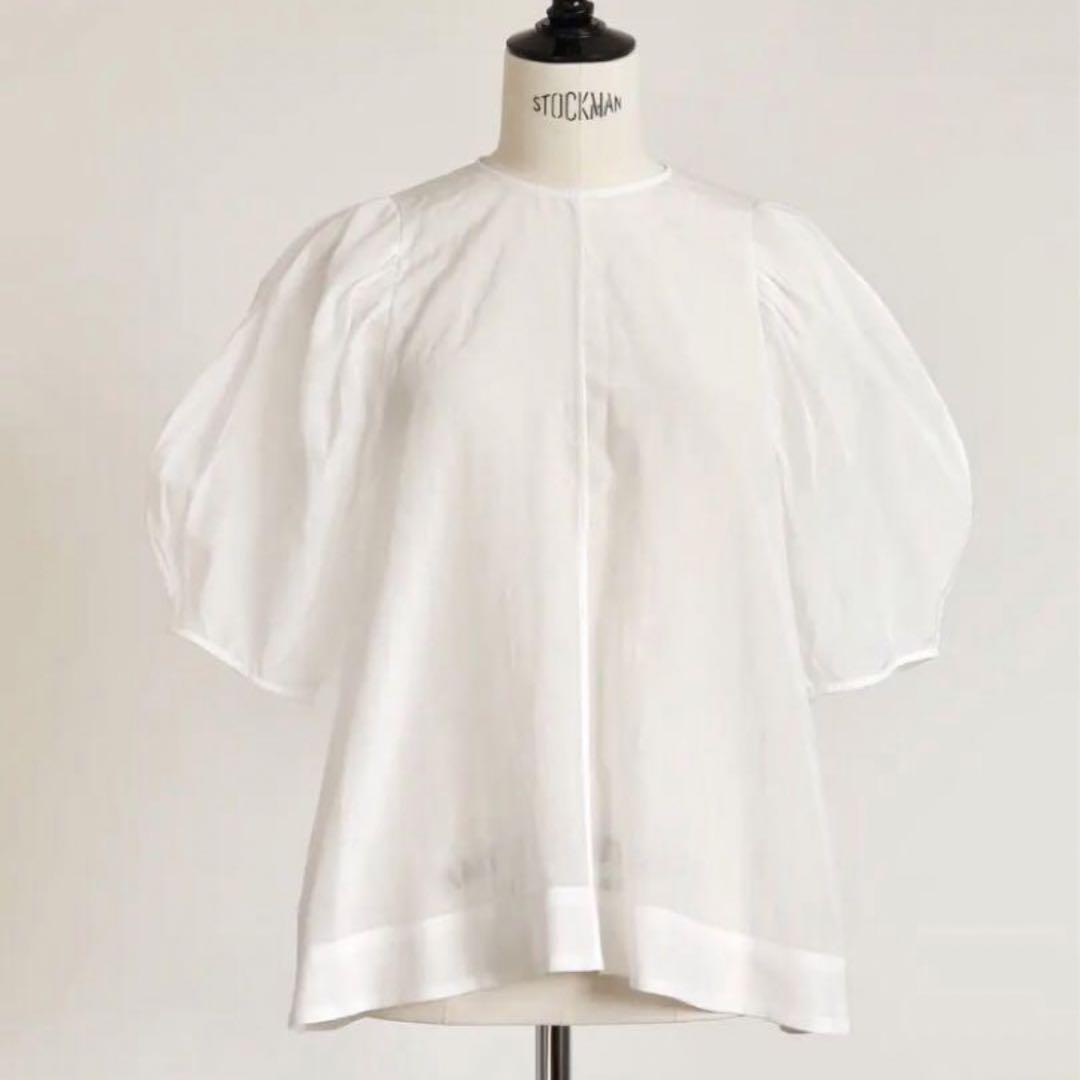 本当に信頼出来る商品 シアーパフトップス Gypsohila ホワイト 半袖 フェザー ブラウス シャツ/ブラウス(半袖/袖なし)