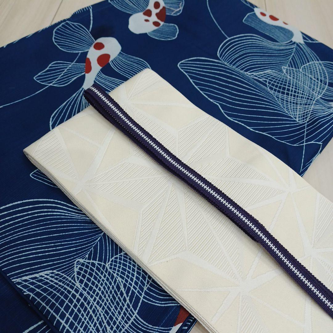 新品☆呉服屋♪吸水速乾！粋な鯉 大人清楚な夏着物 浴衣3点