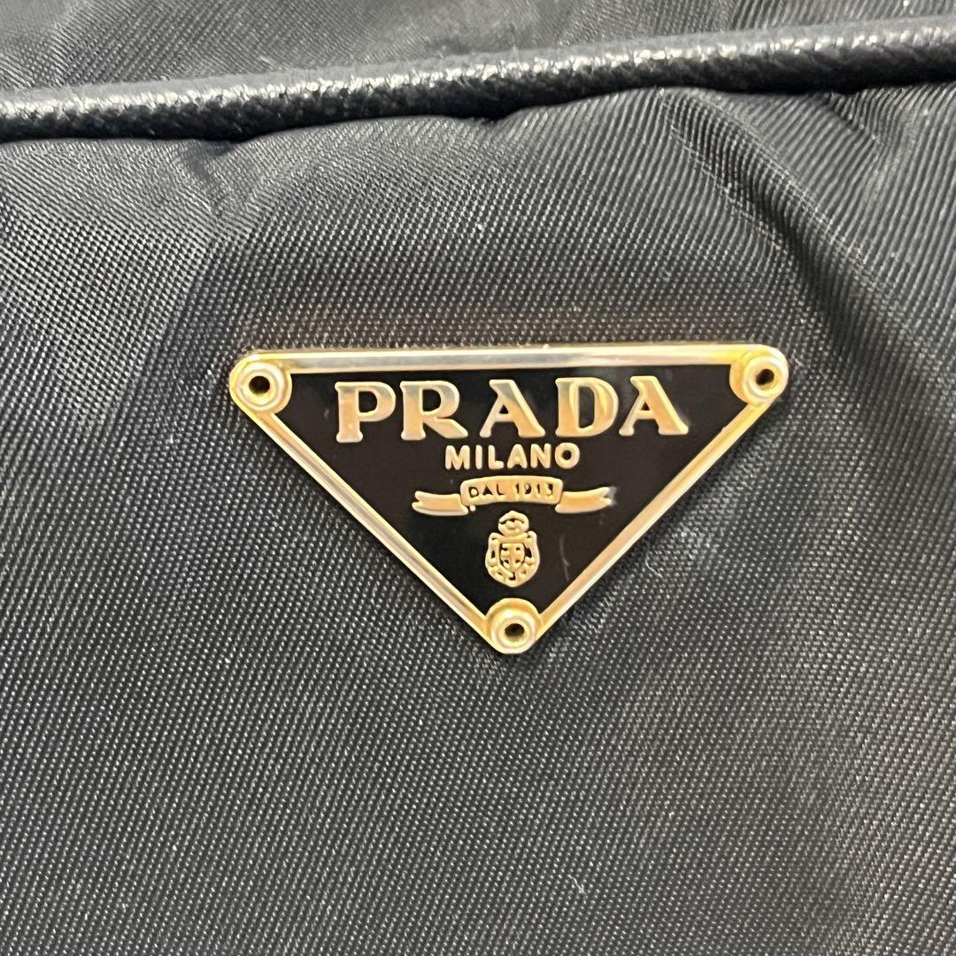 PRADA プラダ ハンドバッグ 三角ロゴ ナイロン レザー ブラック 黒