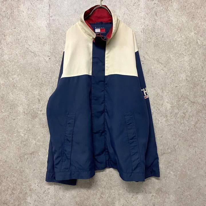 レアカラー90s《トミーヒルフィガー》刺繍ナイロンジャケット/メンズXL
