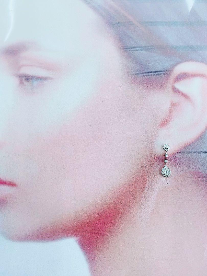 ★0.80ct★✨ペアシェイプダイヤモンドプラチナ揺れるピアス イヤリング 画像4