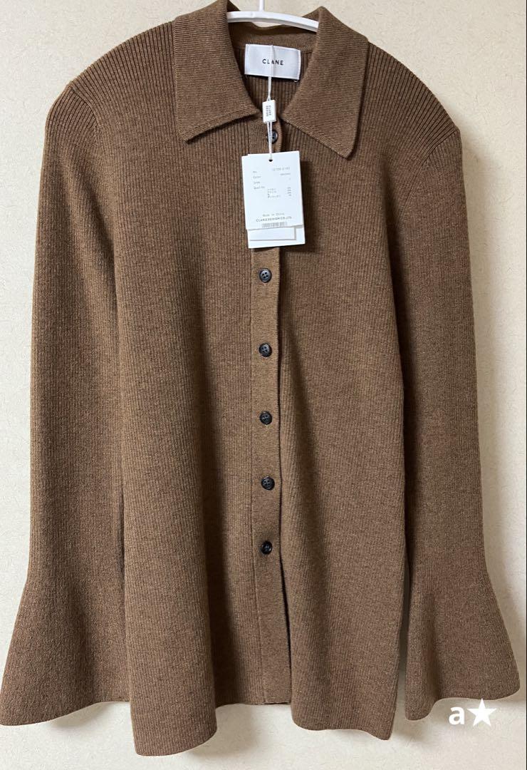 CLANE クラネ　COLLAR RIB CARDIGAN