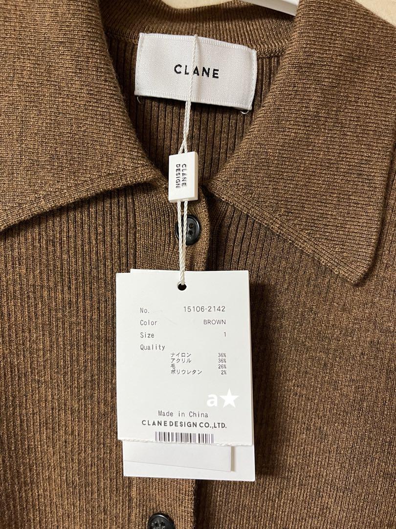 CLANE クラネ　COLLAR RIB CARDIGAN