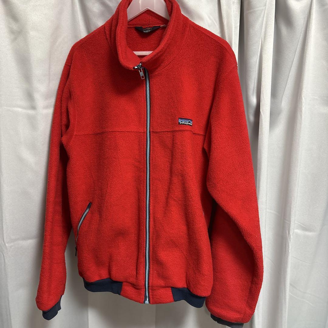80s patagonia フリースジャケット レッド 三角タグ　USA製