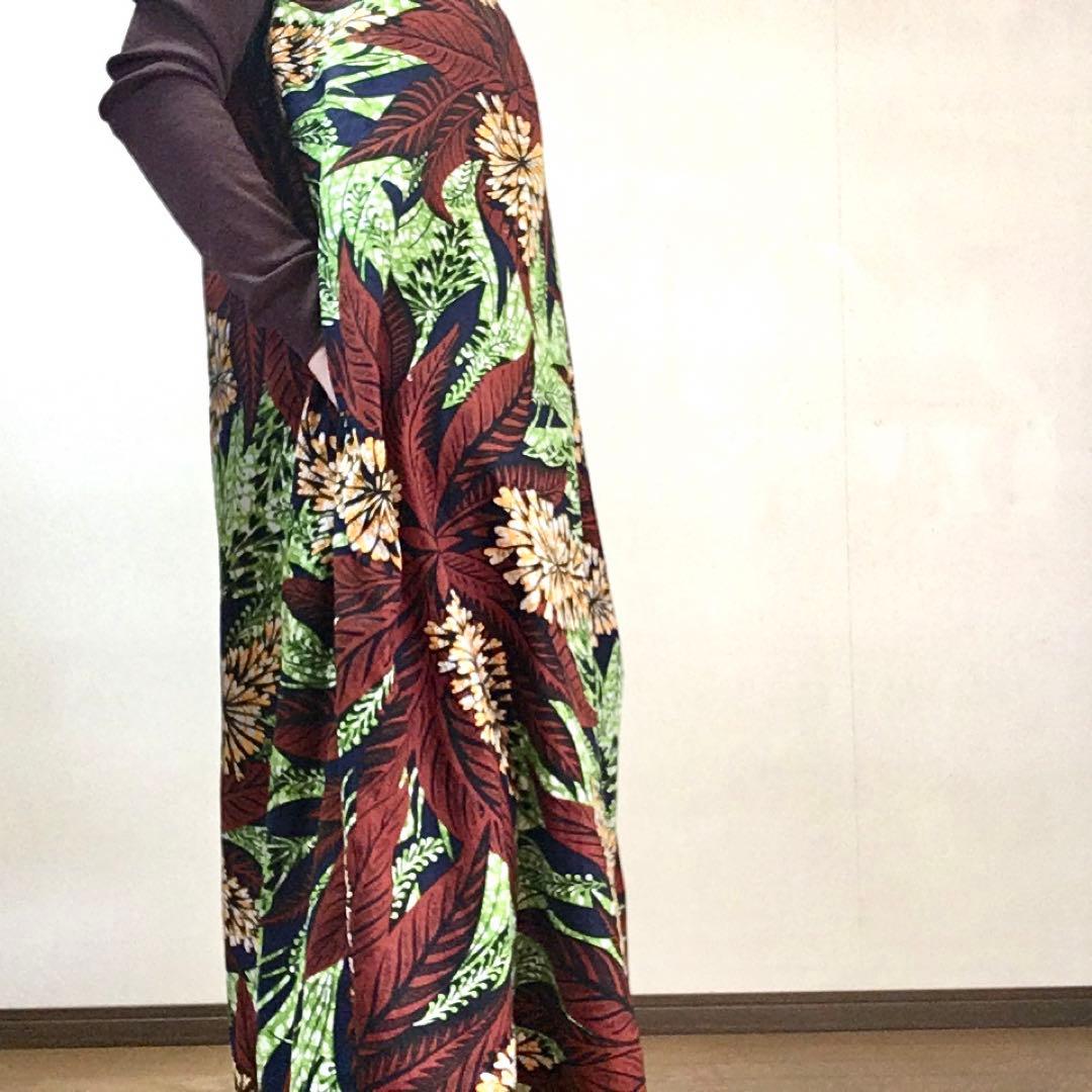 主役になる一点もの アフリカコットンAラインワンピース