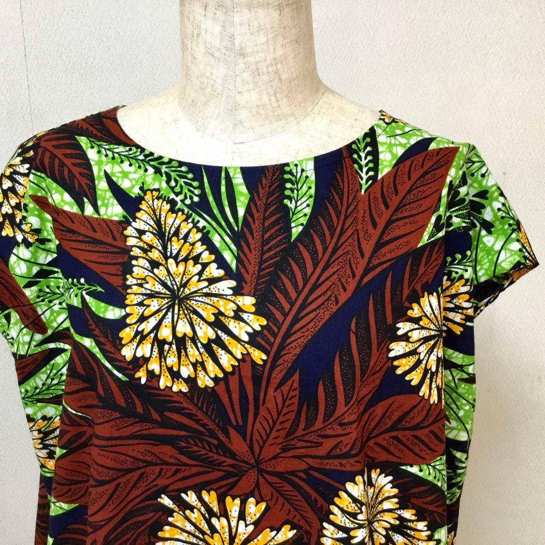 アフリカコットンAラインワンピース