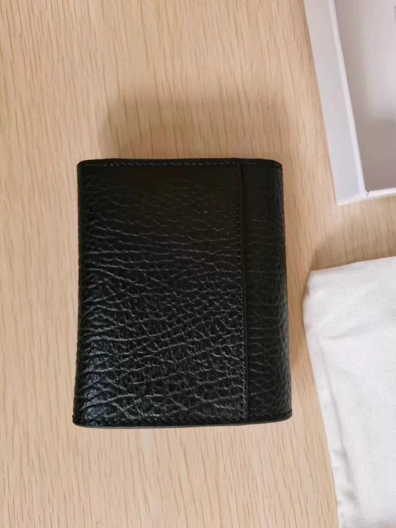 Maison Margiela 黒 レザー 三つ折り財布 Maison Margiela 黒 レザー 三つ折り財布