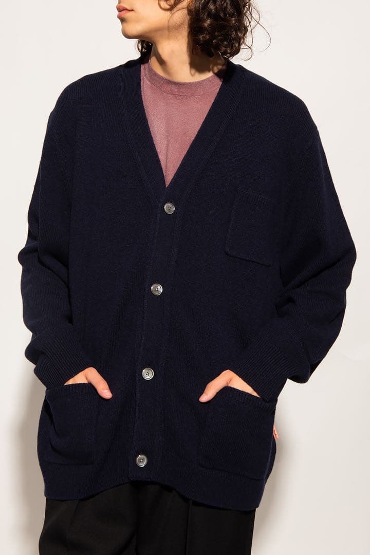 Acne Studios ダークネイビーVネック カーディガンXL 破格値下げ】 Acne Studios カーディガンXL ダークネイビーV