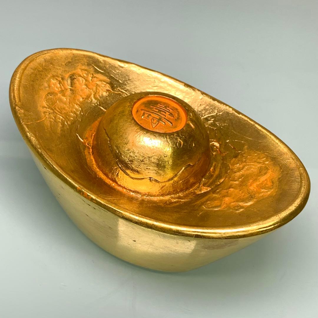 古銭 金貨 金錠 巨大 開運金元寶 商売繁盛へ量目約1817gやや傷や汚れあり