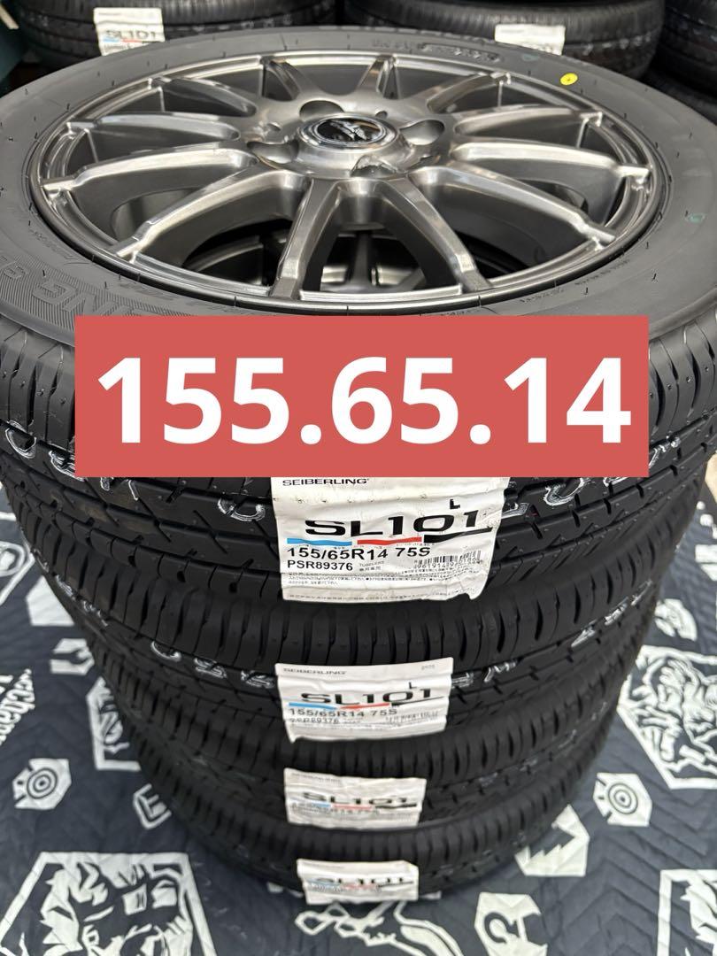 ⑩155/65R14新品タイヤ4本と中古ホイールとナット付き - メルカリ