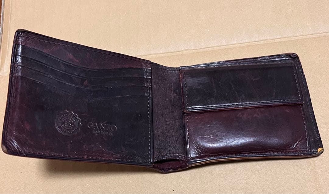 GANZO(ガンゾ) ダークブラウン 本革 二つ折り財布