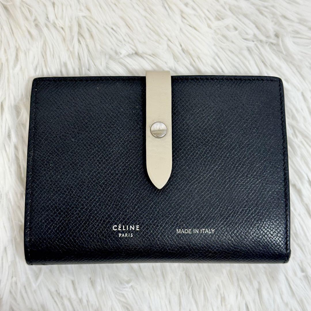 ✨良品✨セリーヌ ミディアム ストラップ ウォレット バイカラー