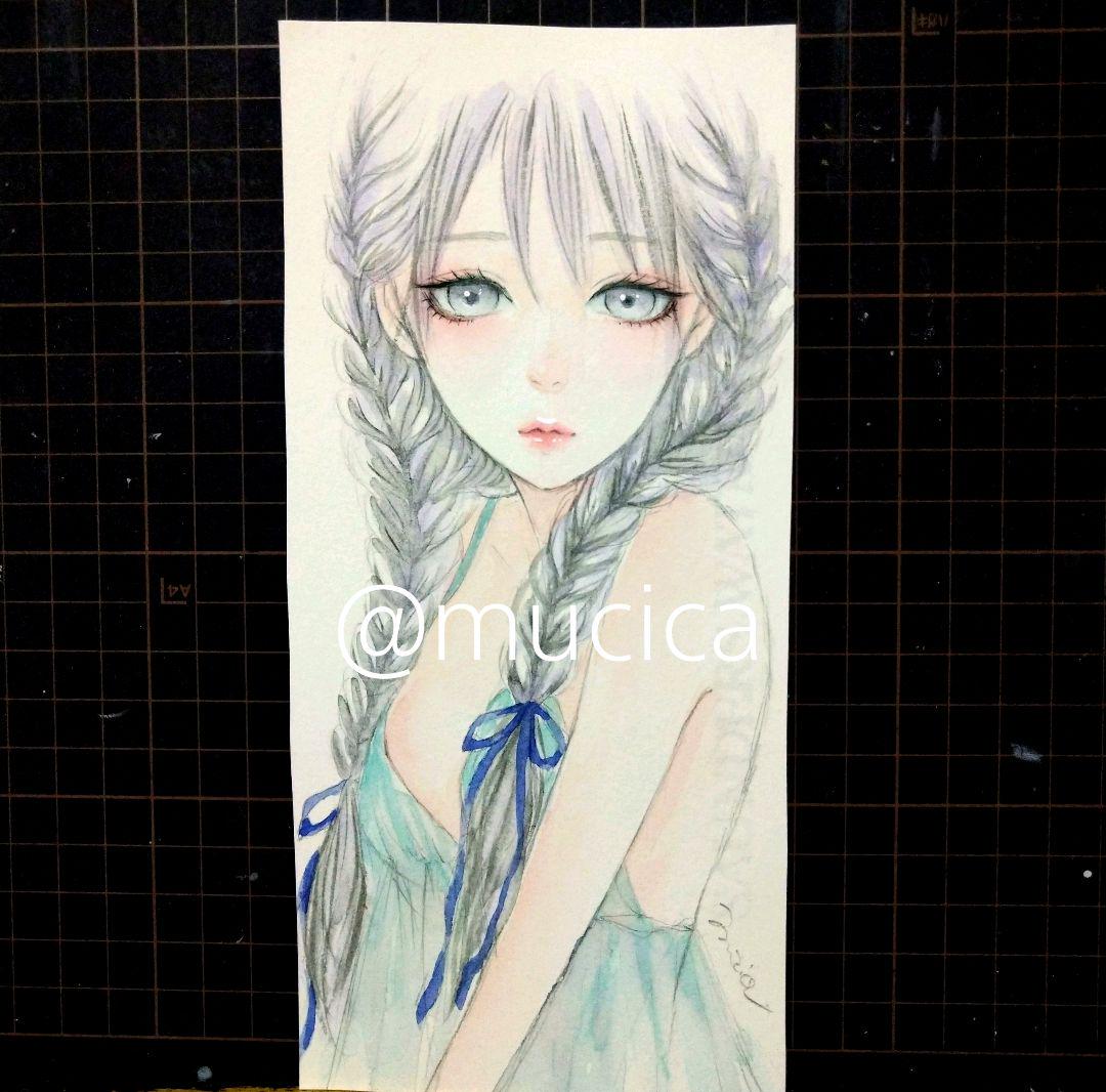 肉筆原画 水彩紙 絵画 手描きイラスト