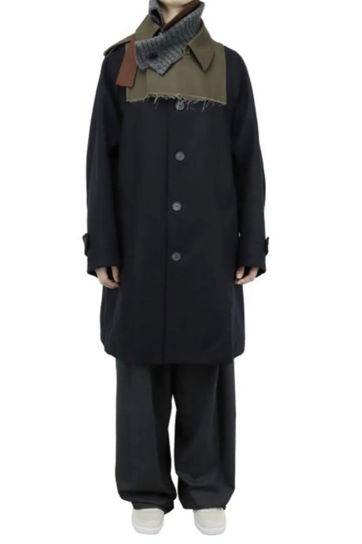 【美品】kolor 21aw ドッキングコート　ネイビー