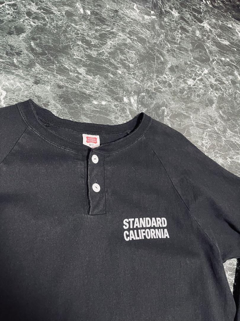 STANDARD CALIFORNIA ヘンリーネック ロンT 黒 M ロゴ