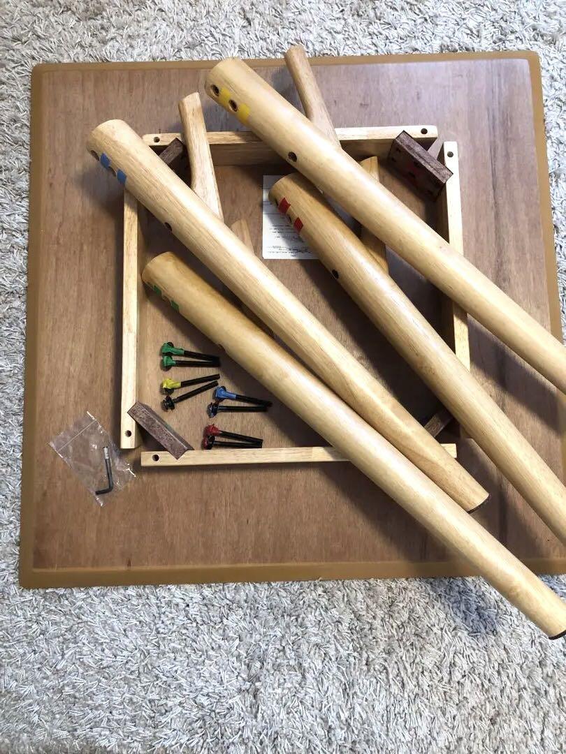 【組み立て簡単】ニトリ　ダイニングテーブル　オーク　80×80