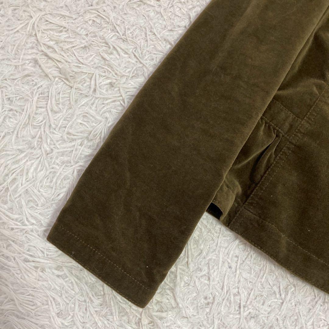 レビュー高評価の商品！ カーキ コーデュロイショートコート SCAPA 38 オシャレ ファー付き ジャケット・アウター