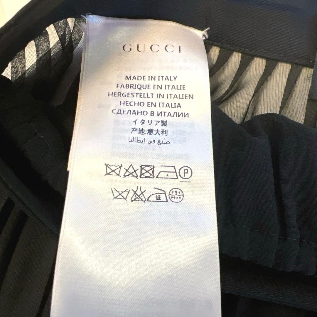 GUCCIシルクシフォンプリーツロングスカート 黒(ペチコート付) GUCCIシルクシフォンプリーツロングスカート 黒(ペチコート付)