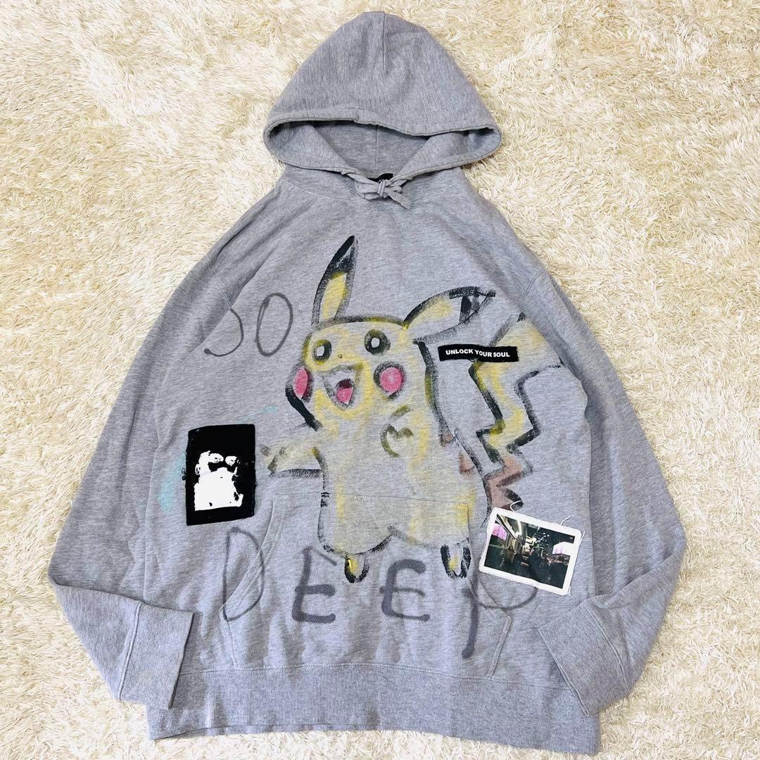 guernika Hand Painted Over Hoody ピカチュウ