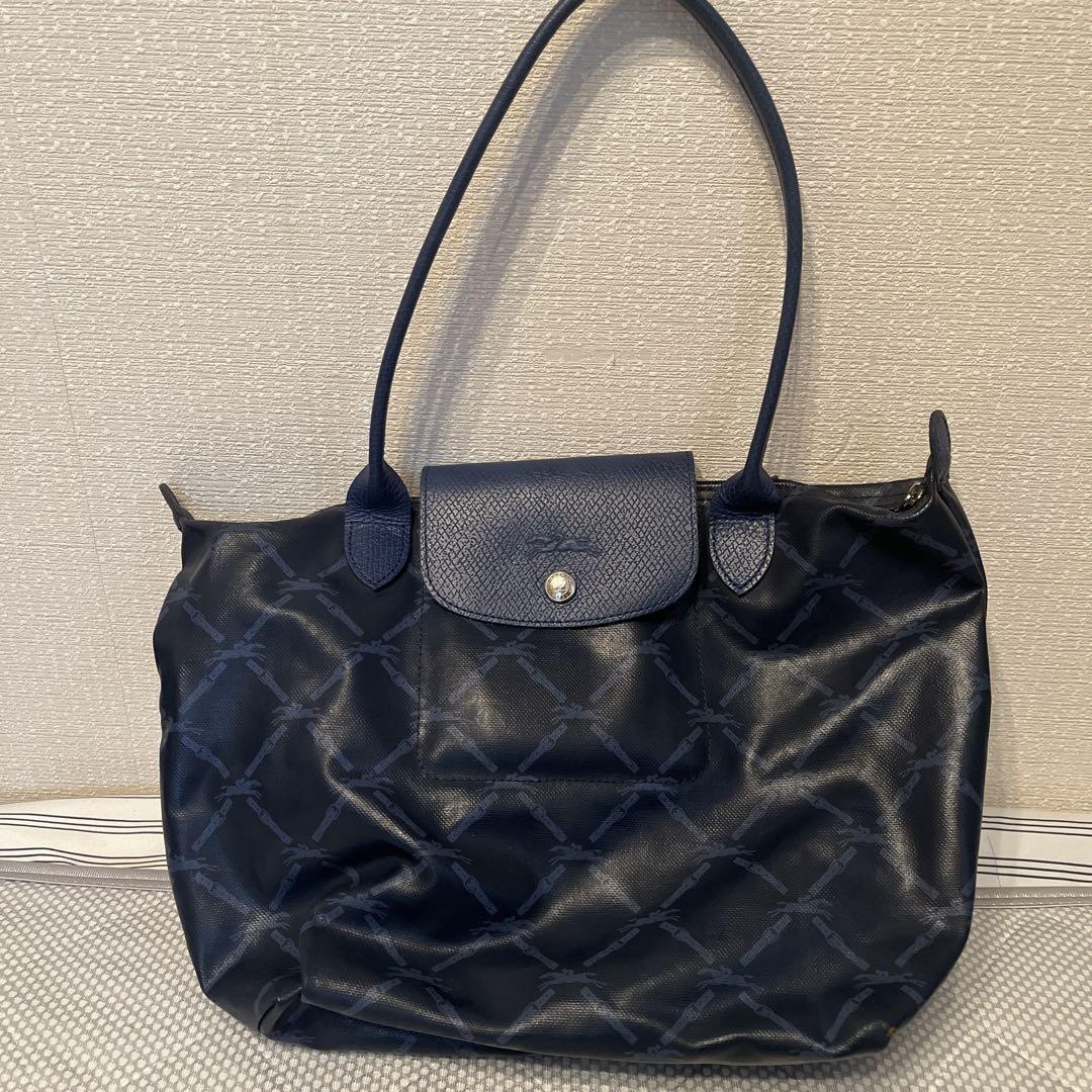 【美品】Longchamp/ロンシャン 馬柄総柄プリアージュ
