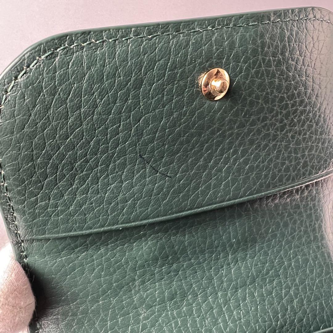 H74. 本革 本物 折り財布 グリーン 緑 エキゾチックレザー H74. 本革 本物 折り財布 グリーン 緑 エキゾチックレザー