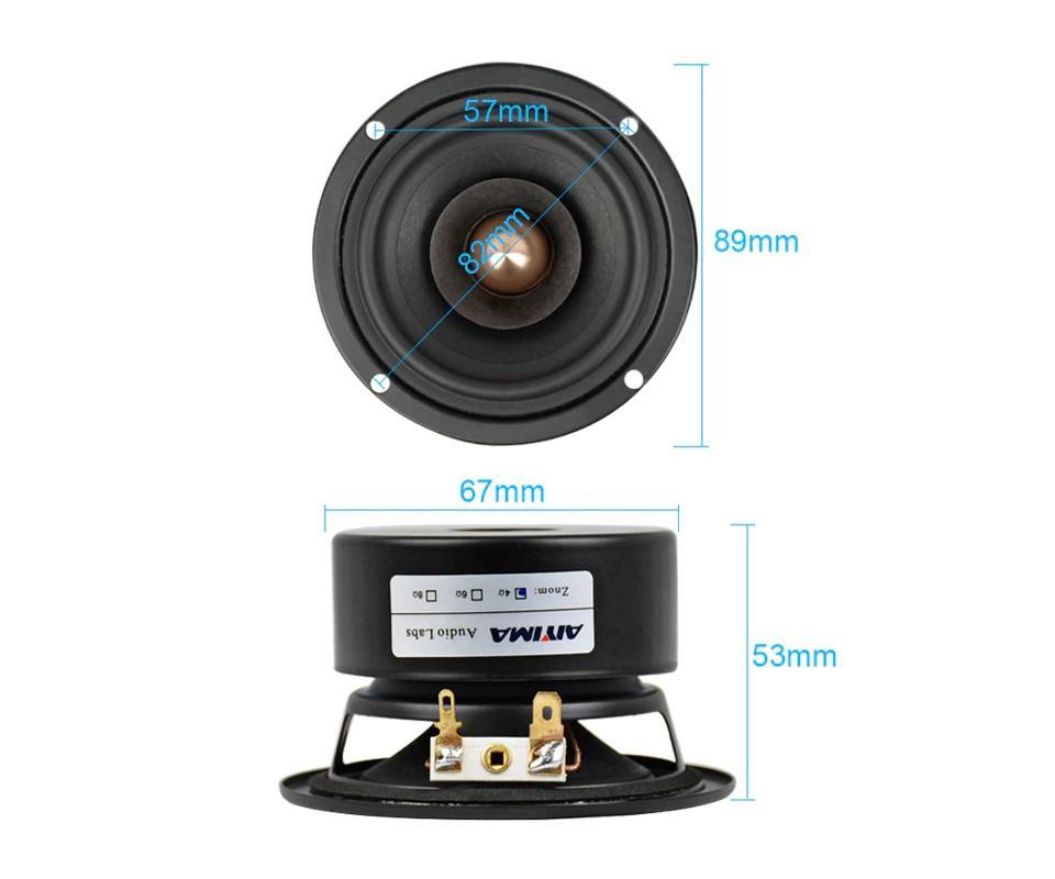 3インチ 78mm フルレンジスピーカー フェーズプラグ 2個 4Ω 15W