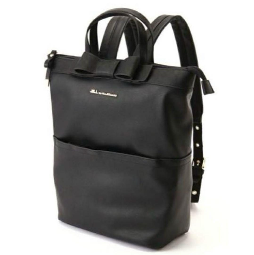 【美品】JILL by JILLSTUART リボンスクエアバックパック 黒