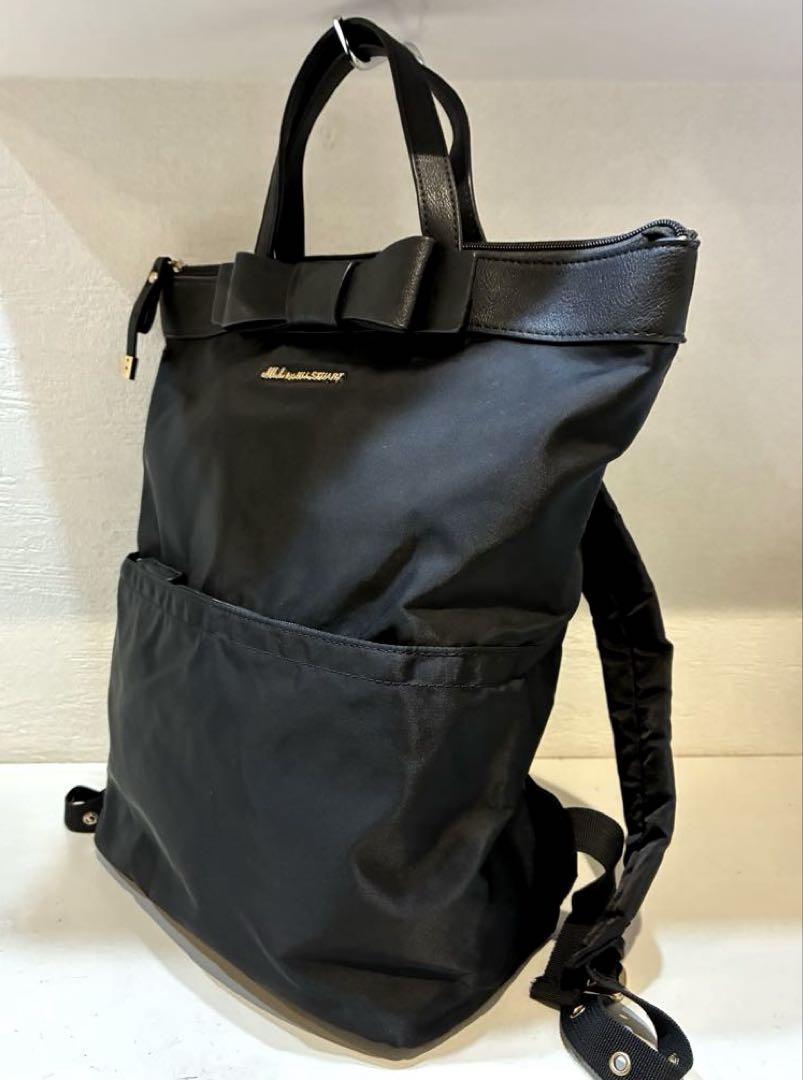 【美品】JILL by JILLSTUART リボンスクエアバックパック 黒