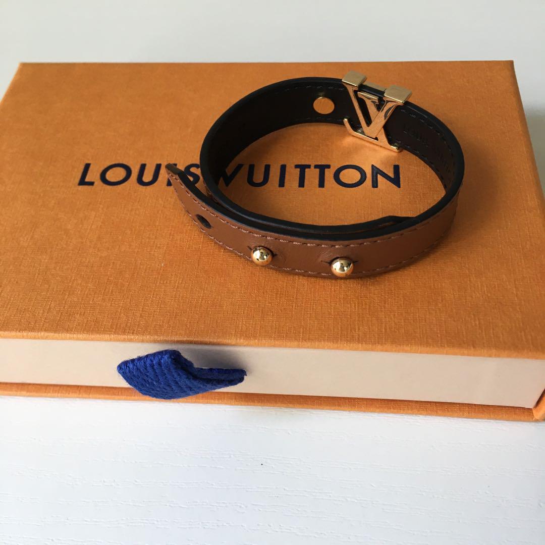 LOUIS VUITTON ピンク レザー ブレスレット DSCN9538_wNu2GV9.JPG