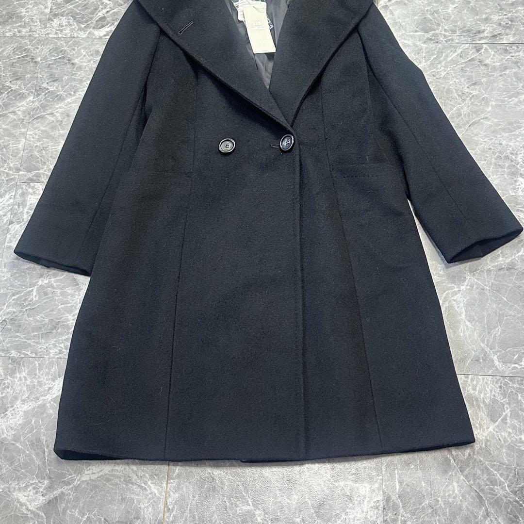 新品タグ付き♡23区ビッグフードロングコートアンゴラウール黒38