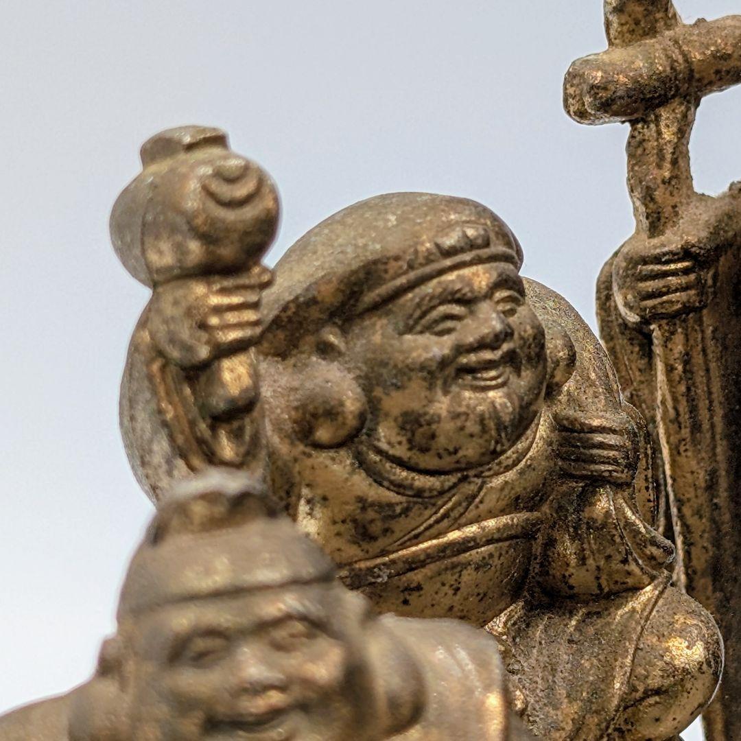 金属製 七福神 寶船 縁起物 宝船 置物 インテリア 現状品