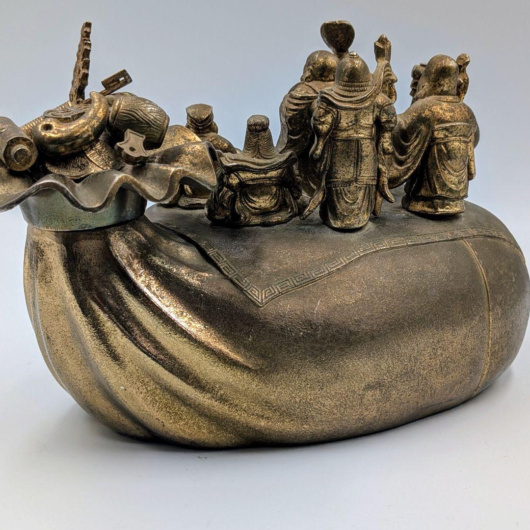 金属製 七福神 寶船 縁起物 宝船 置物 インテリア 現状品