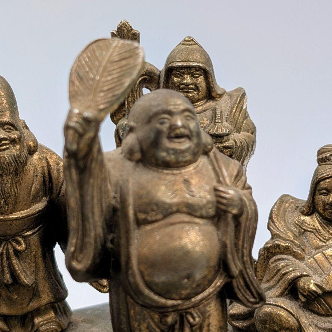 金属製 七福神 寶船 縁起物 宝船 置物 インテリア 現状品