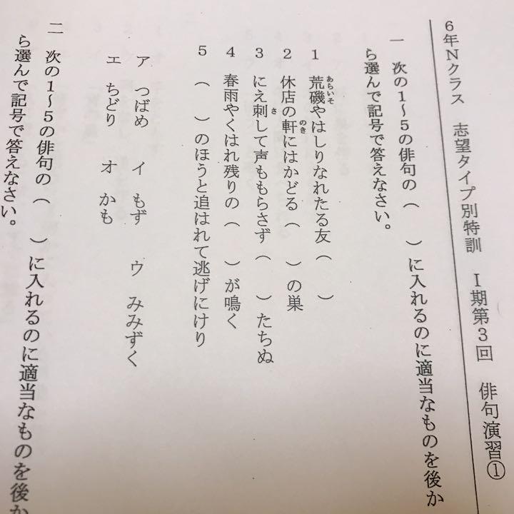 馬渕教室 灘 6N 国語 俳句 短歌 フルセット