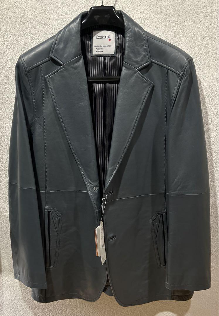 barassi グレー レザー スーツ ジャケット・パンツセット　新品未使用