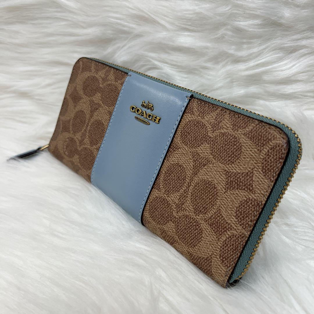 新品✨ 【コーチ／COACH】 シグネチャー ラウンド ファスナー ウォレット