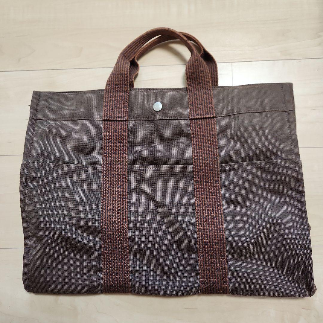 HERMES ブラウン トートバッグ HERMES エルメス エールライン MM ブラウン トートバッグ - メルカリ