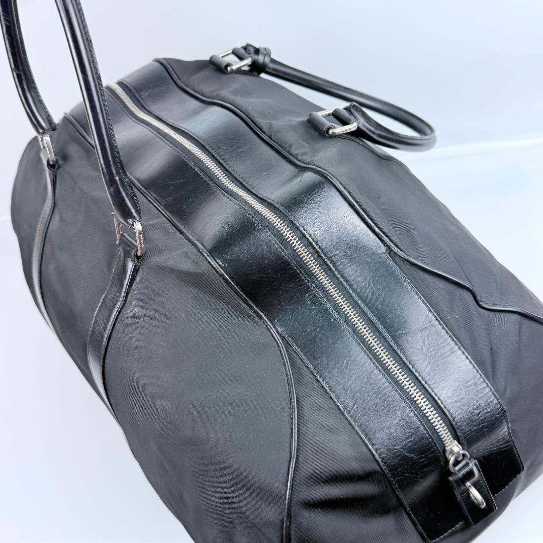 PRADA プラダ テスート 三角ロゴプレート ブラック 黒 シルバー