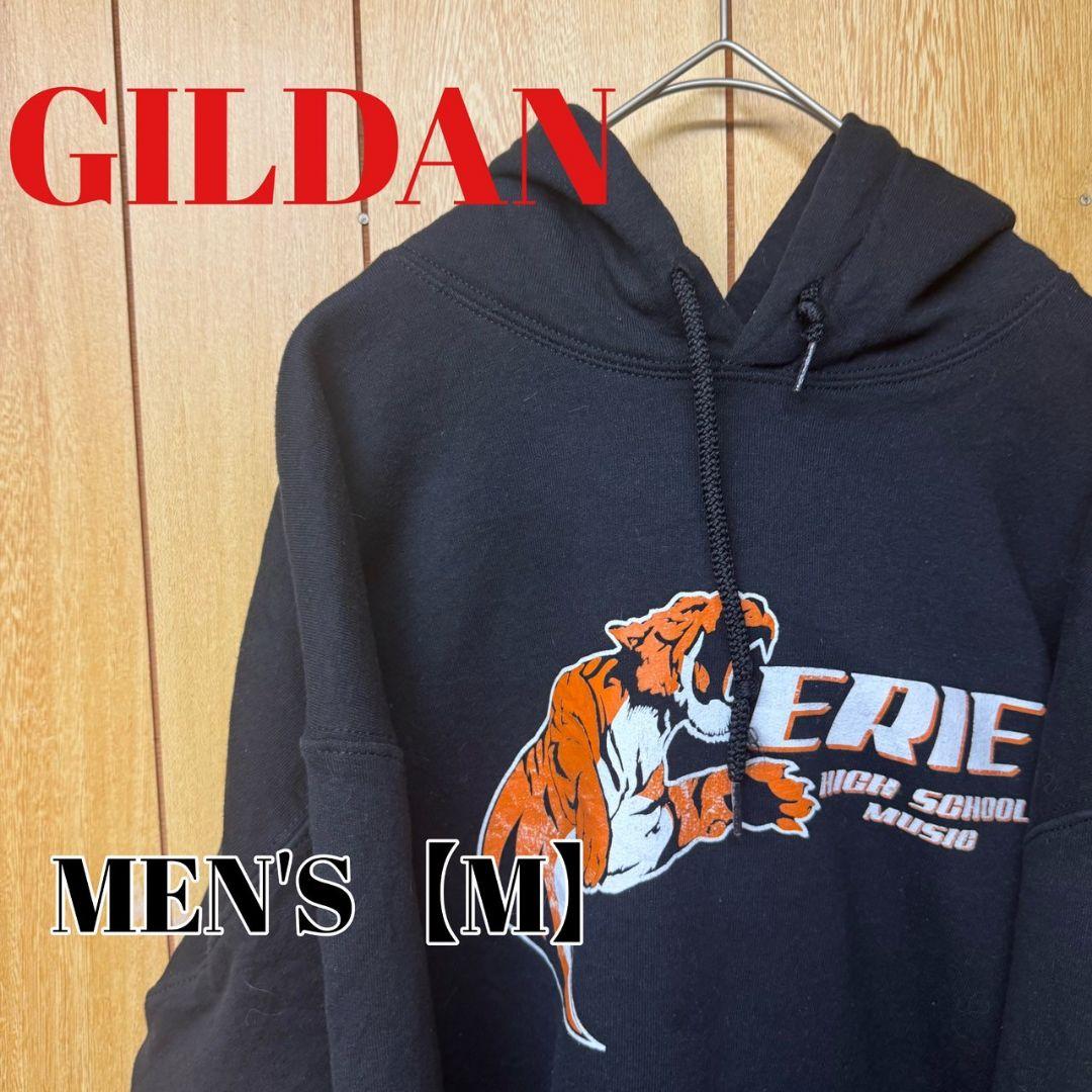TR167【US輸入】GILDAN(ギルダン)　パーカー【メンズМ】ブラック