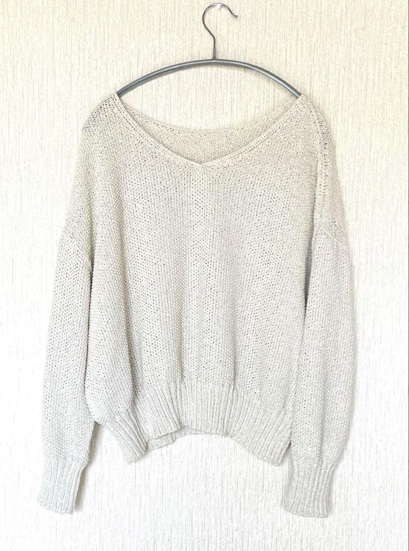 Spick &Span ぺーパーヤーン2Way プルオーバー　ホワイトベース