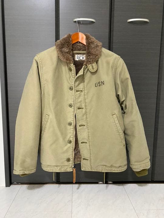 HOUSTON N-1デッキジャケット(タイト)/40サイズ/オリーブ bckediri