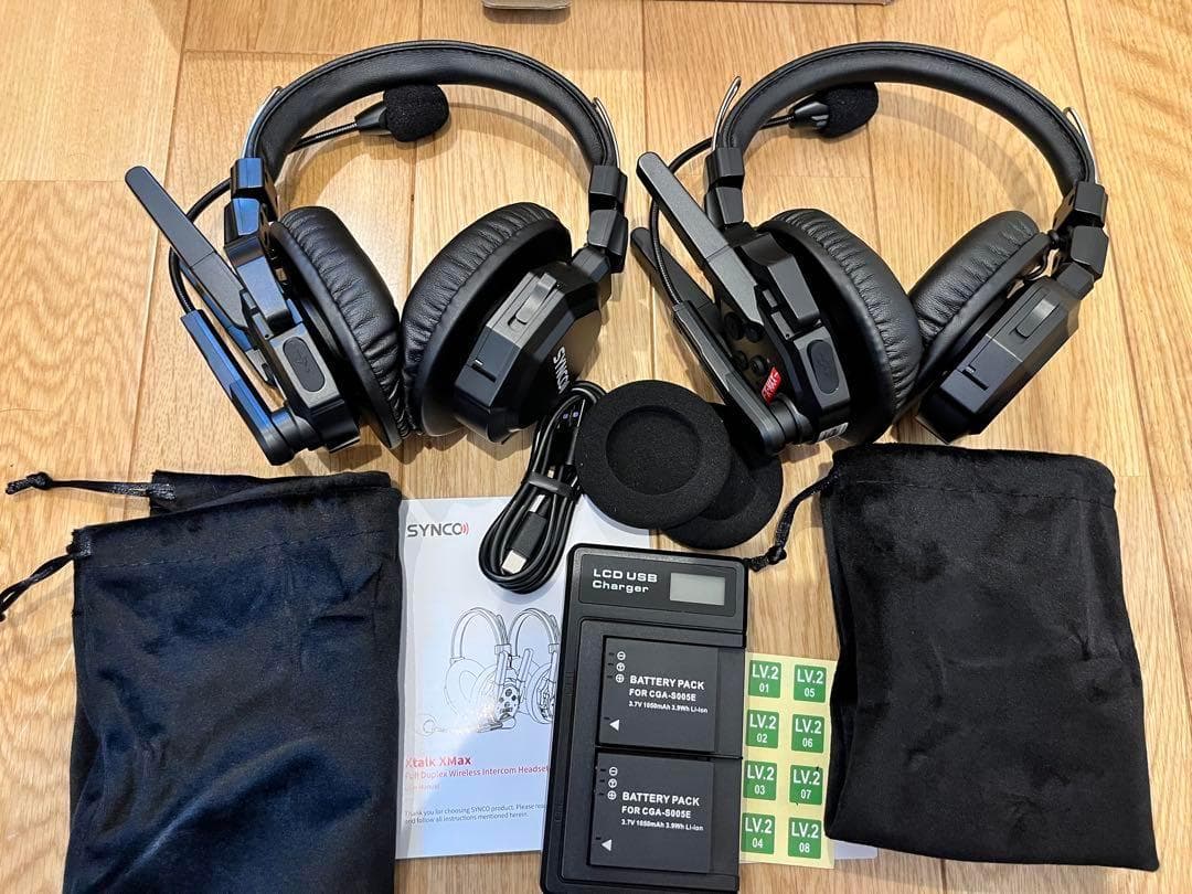 ワイヤレスインカムヘッドセット 2個セット ノイズキャンセリング