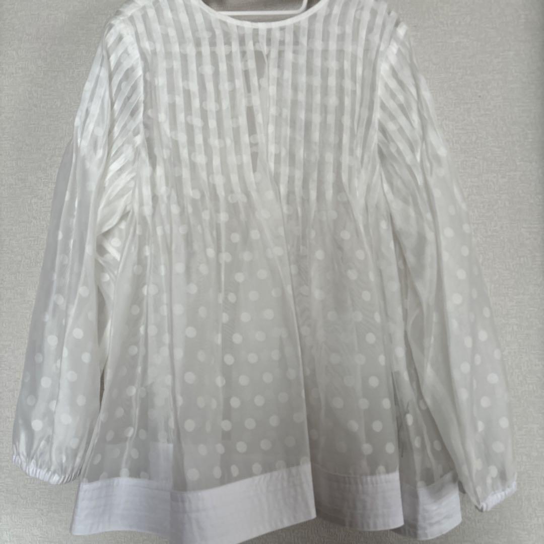 定価17,000円】Ample オーガンジーブラウス ホワイト M ヤマダヤ