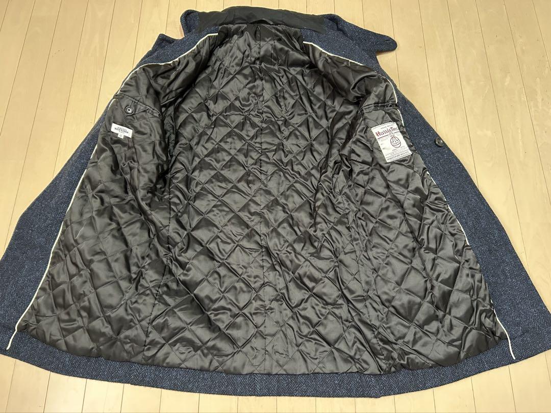 TEIJIN MEN’s SHOP ハリスツイード ダッフルコート 紺 LL