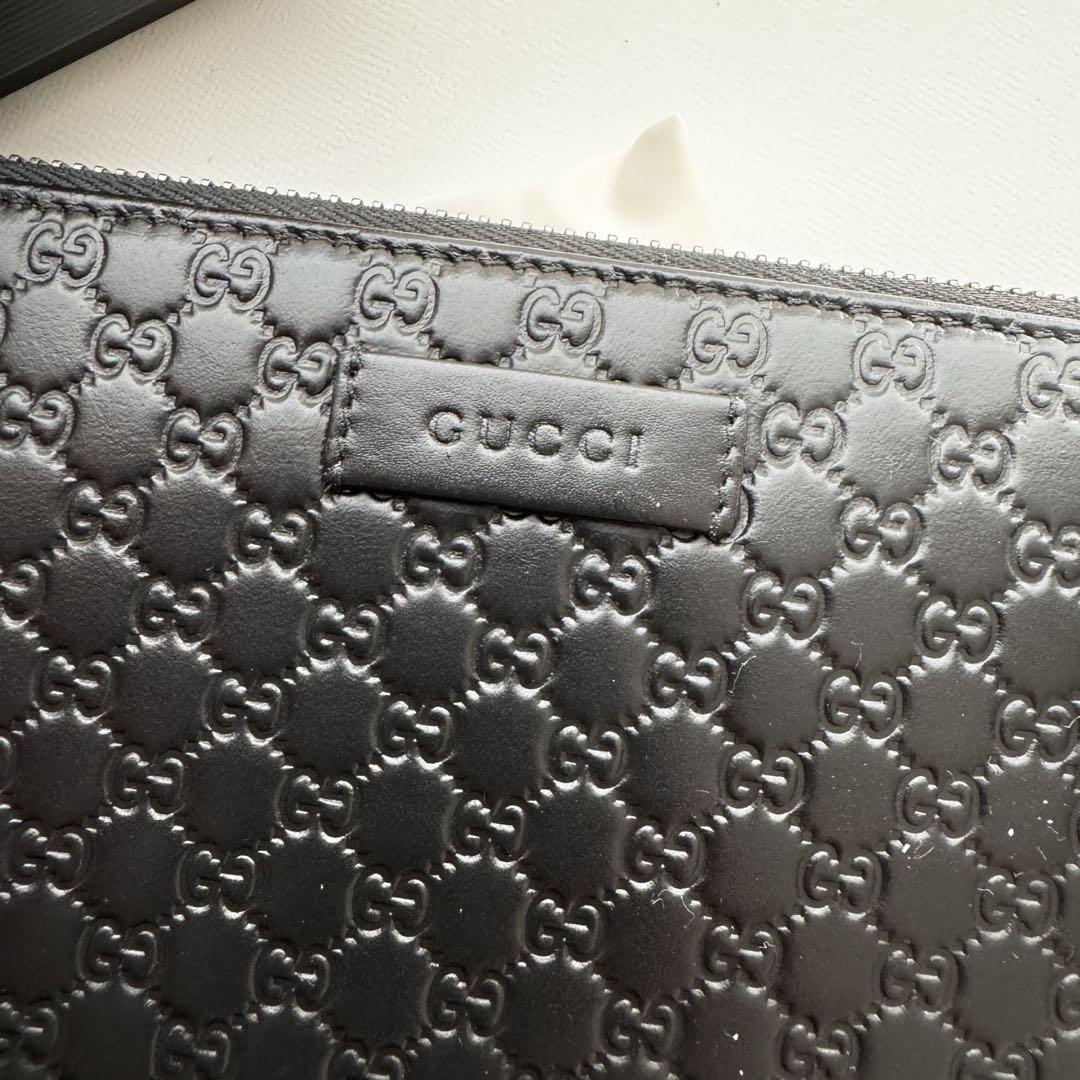 【極上美品】 GUCCI グッチ マイクロシマ ラウンドファスナー 長財布