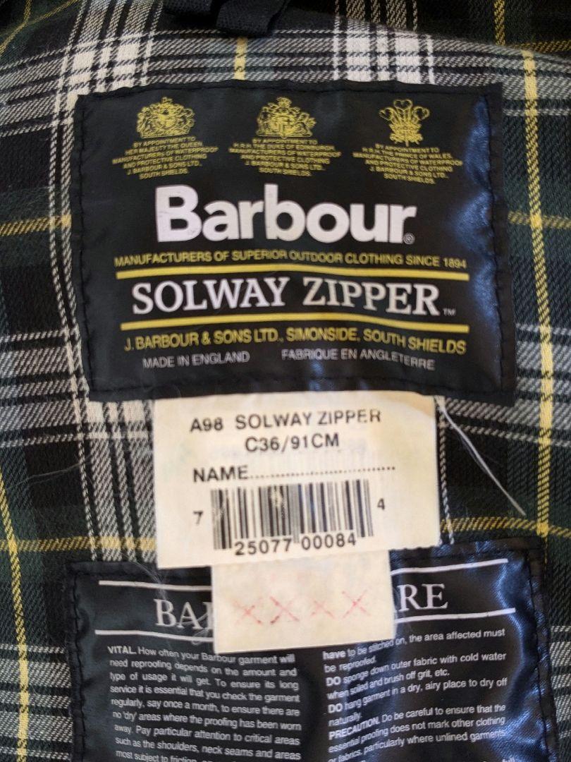 バブアー　英国製ソルウェイジッパー　barbour solway zipper