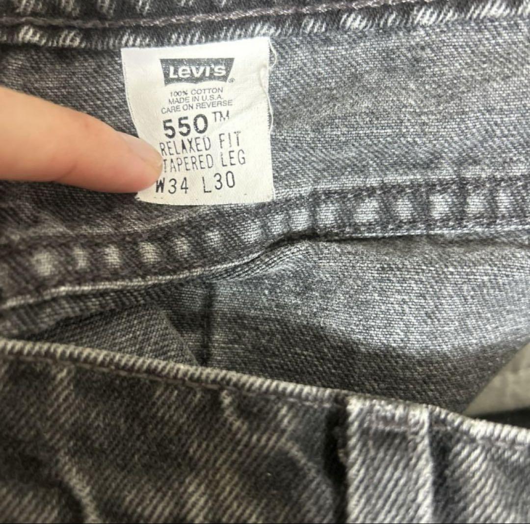 90s USA製Levi's 550 ブラックデニム　W34 L30