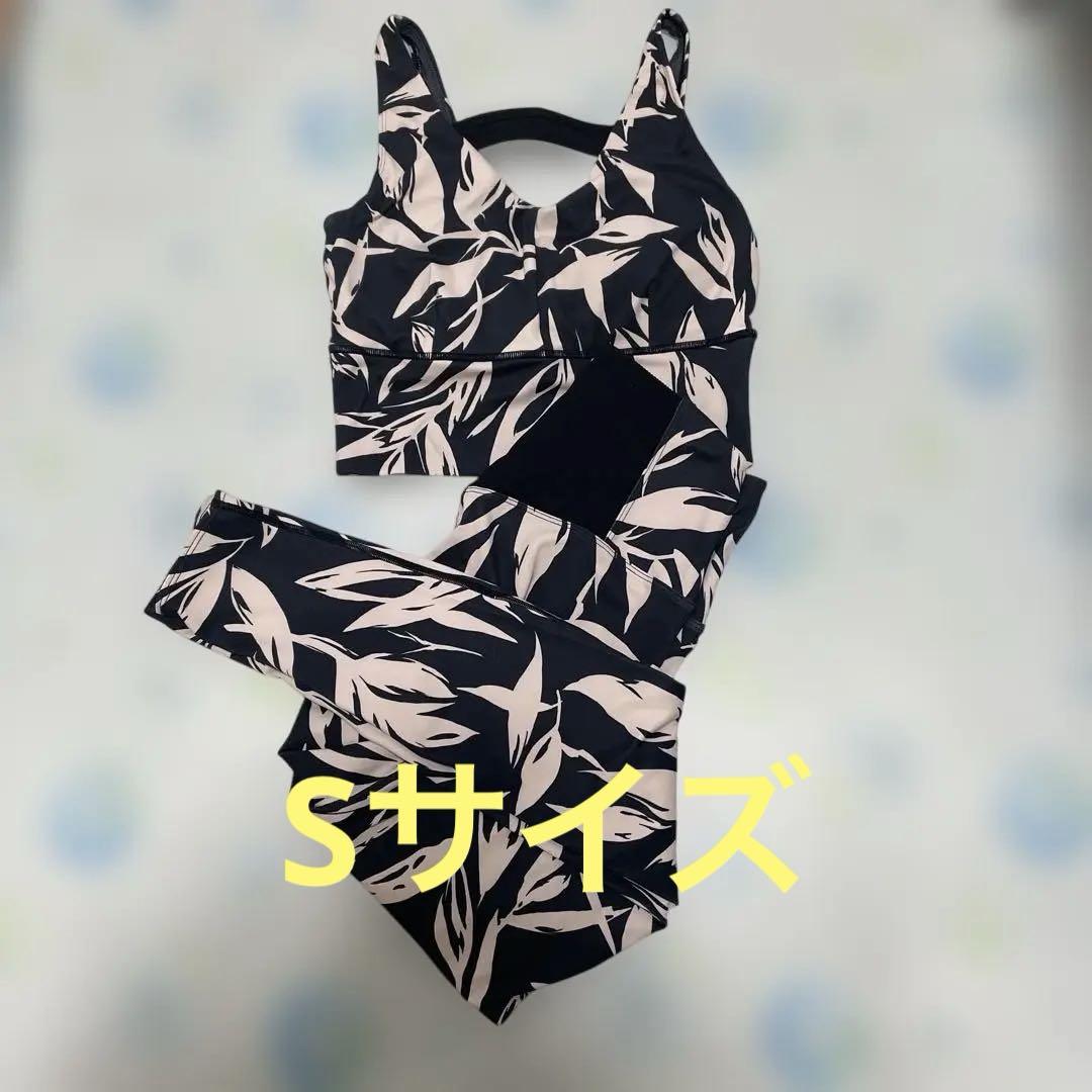 SUKARA 葉柄デザイン ヨガウェア 上下セットSサイズ