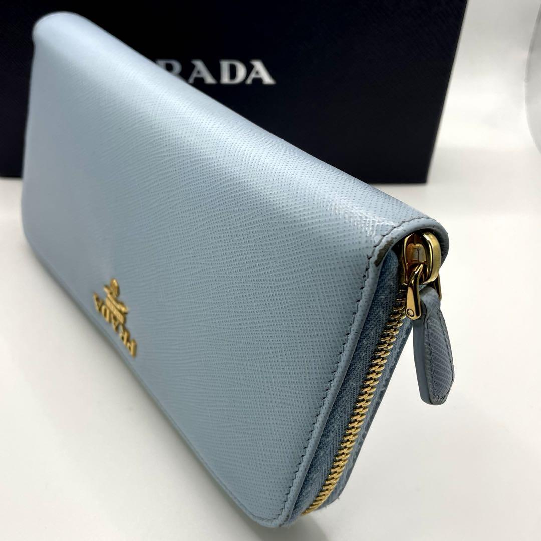 PRADA プラダ　サフィアーノレザー 長財布 ライトブルー